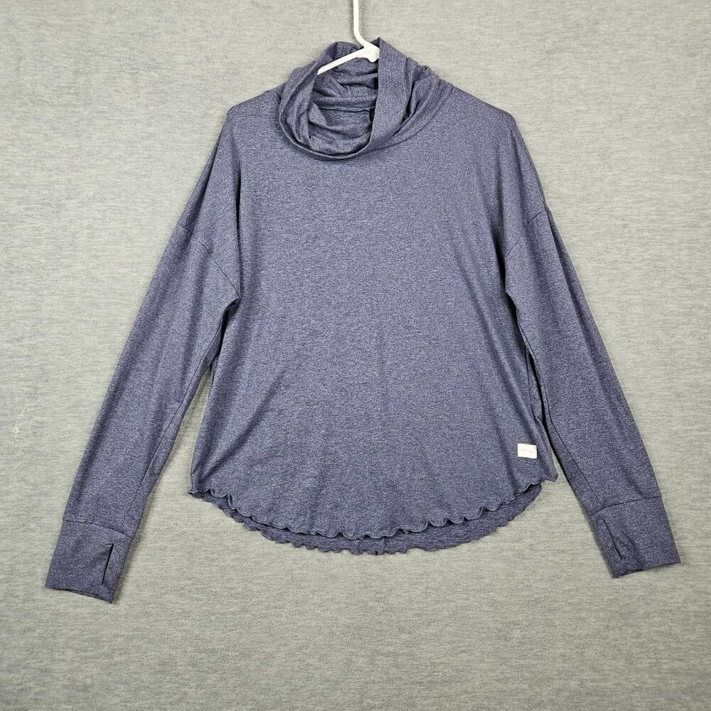 Soybu Women's heater blue So Soft Funnel Turtle Neck Top Size M